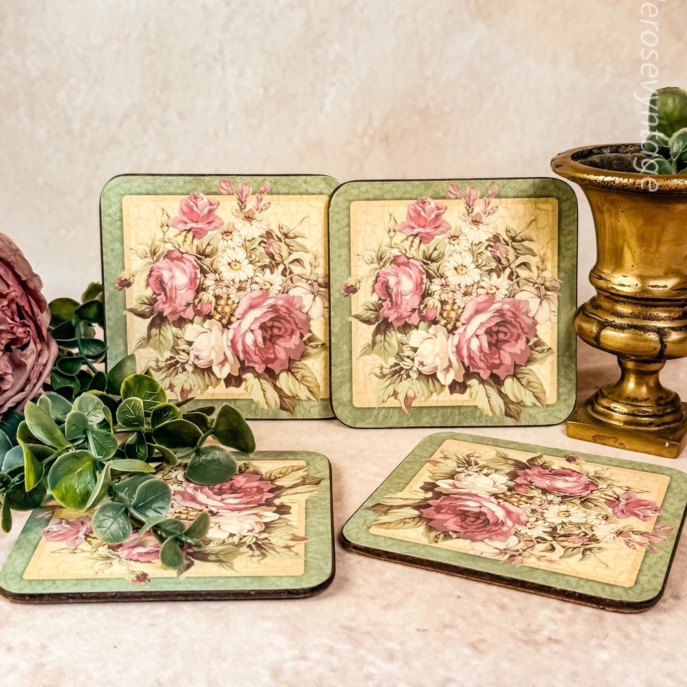 Pimpernel Antique Roses Coasters - Picture 3 of 7